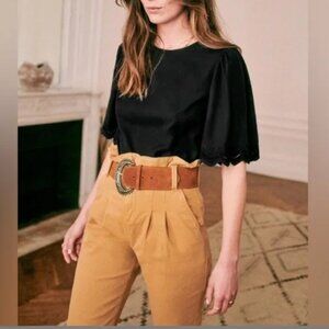 Sezane Austin Trousers Pants Size 44 Khaki
